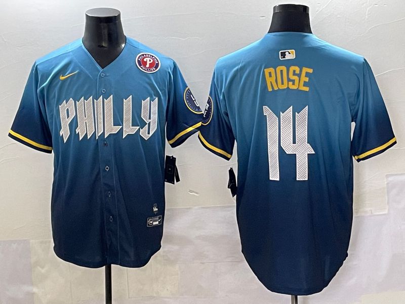 Men 2025 Philadelphia Phillies #14 Rose Blue City Edition Nike MLB Jersey style 7->philadelphia phillies->MLB Jersey
